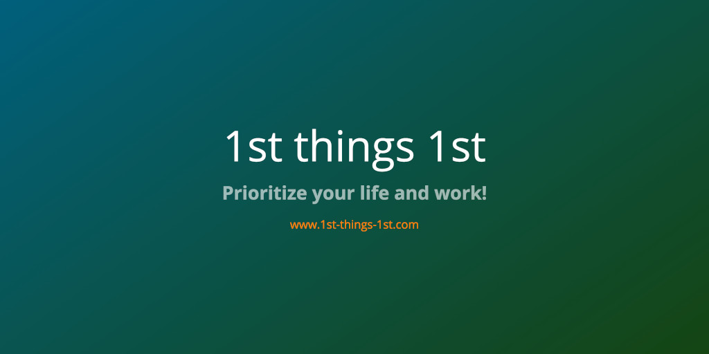 1St Things 1St screenshot