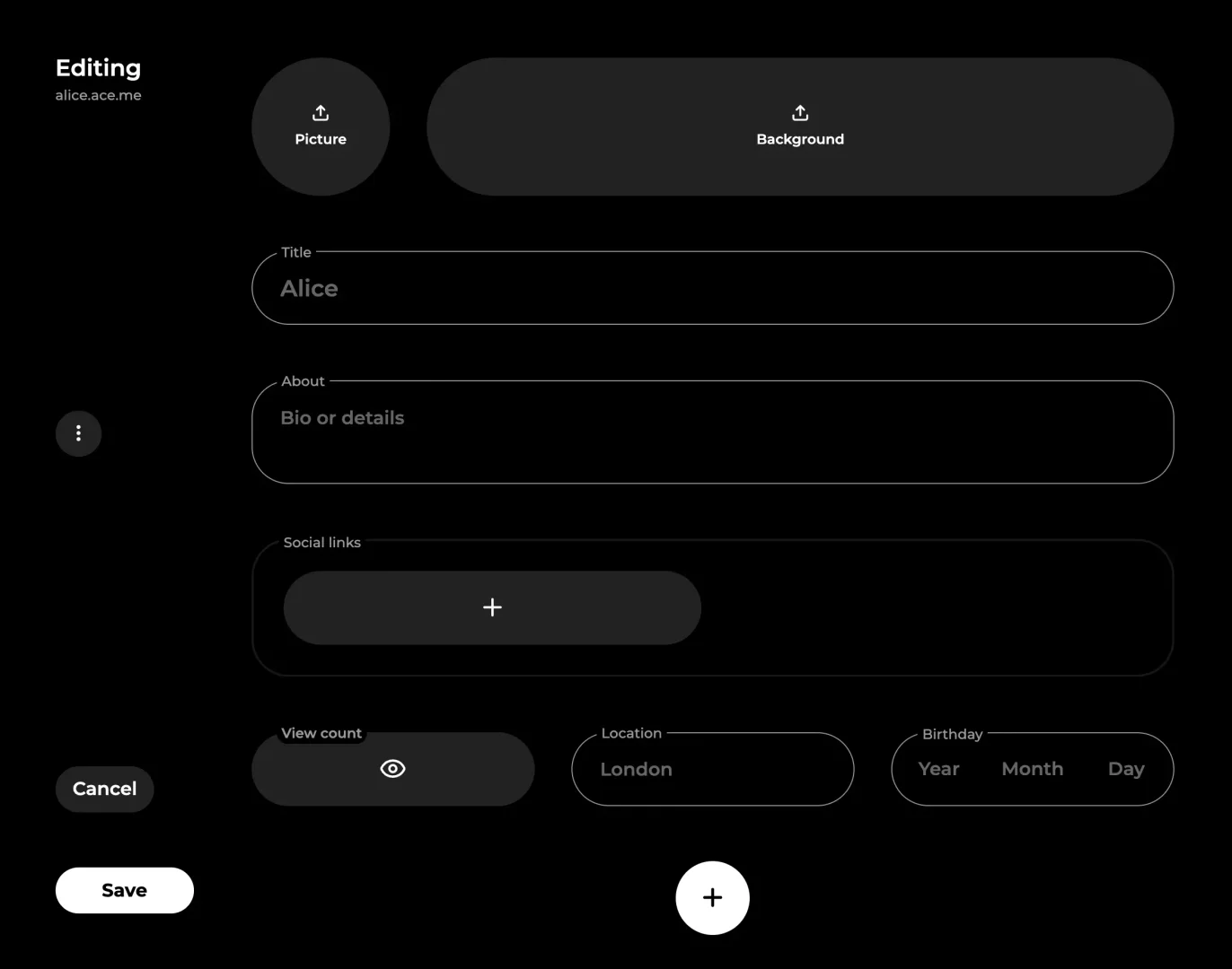 Ace Me product interface for website creation