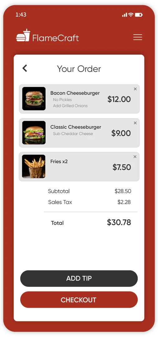 Adalo app use case in food ordering