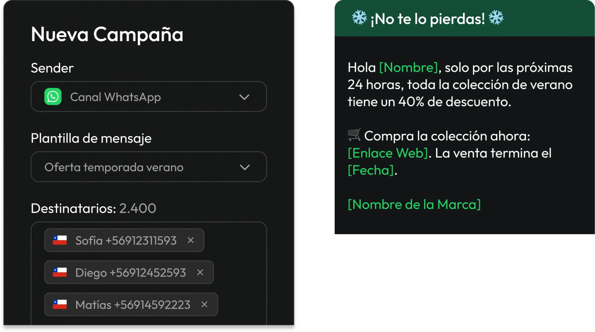 Adereso mass campaigns feature demonstration