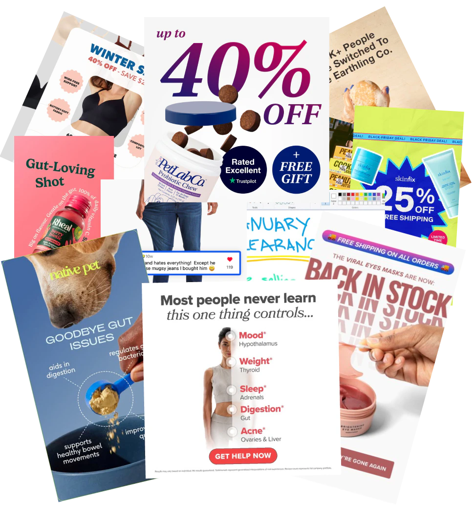 Adinspiration product overview with ad templates