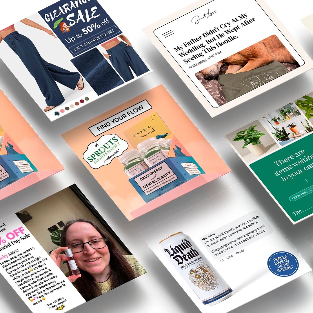 Adinspiration user scenario showcasing eCommerce niches