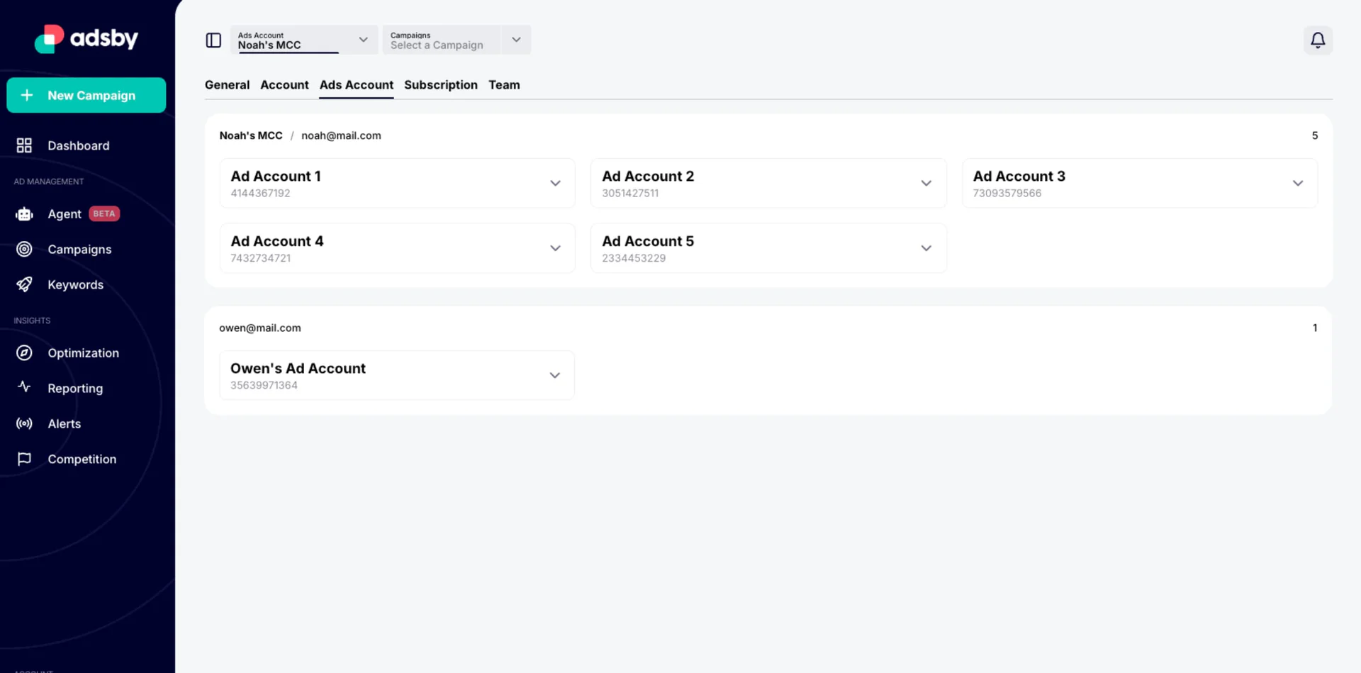 Adsby operation interface