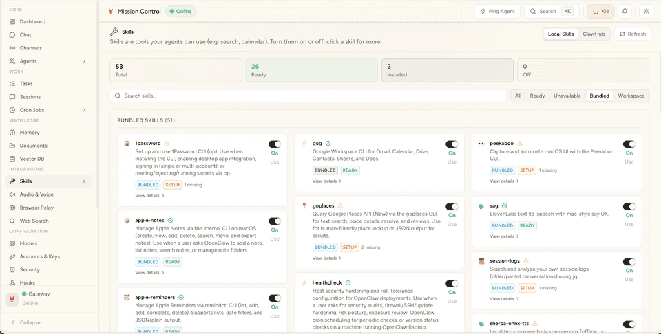 Agentbay skills marketplace interface