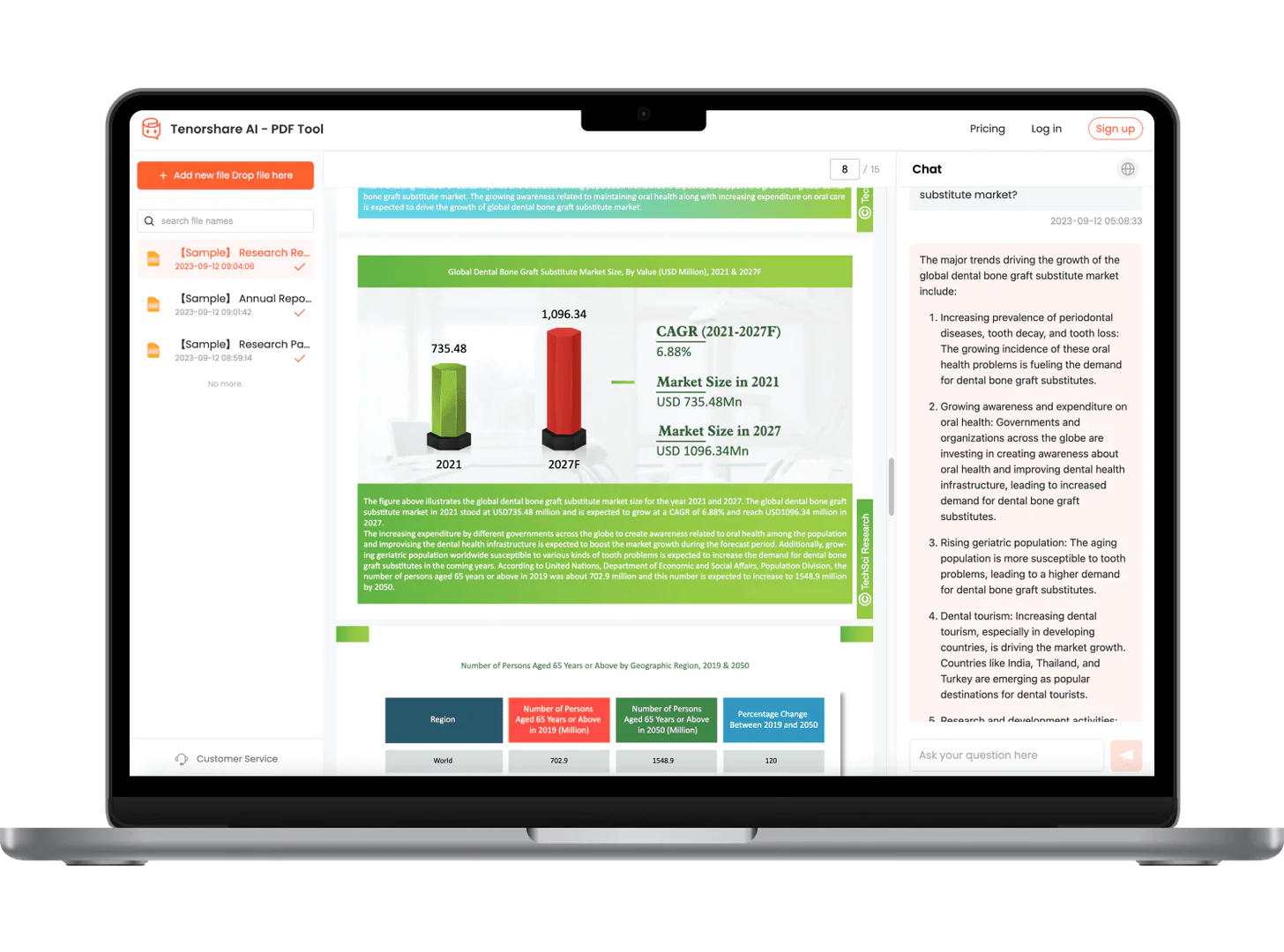 Tenorshare AI PDF operation interface