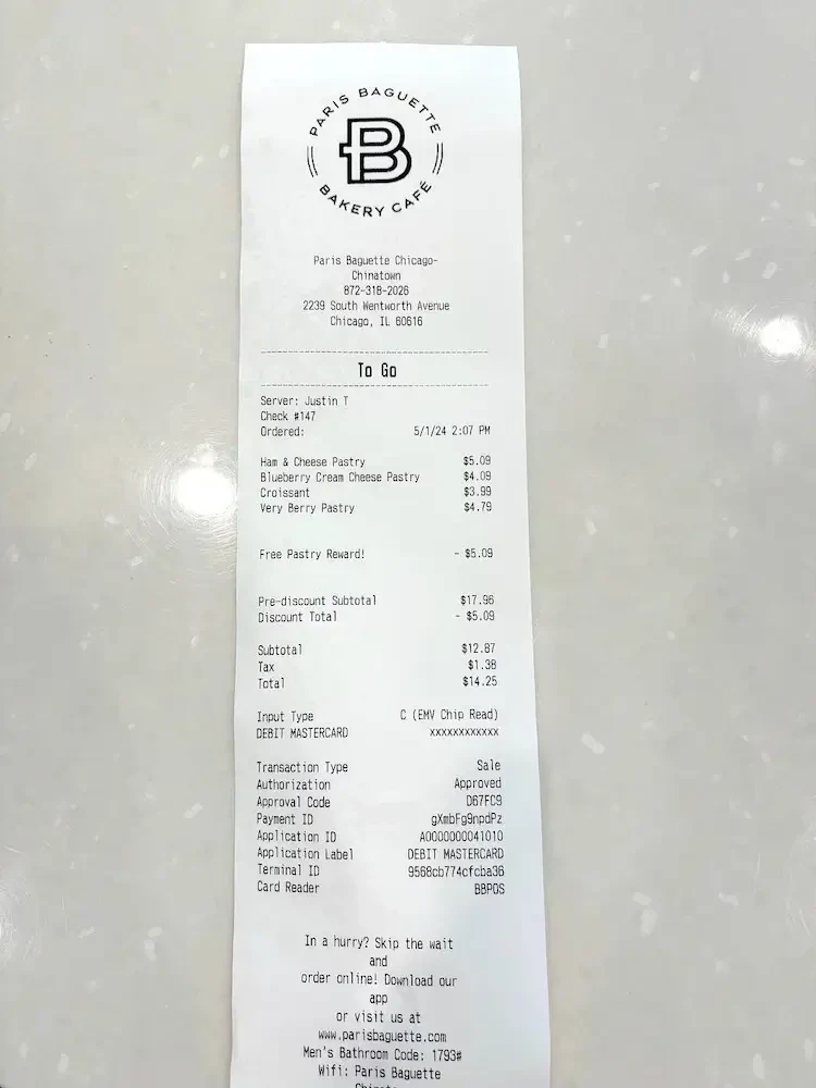 Example of receipt uploaded using AI Accounting