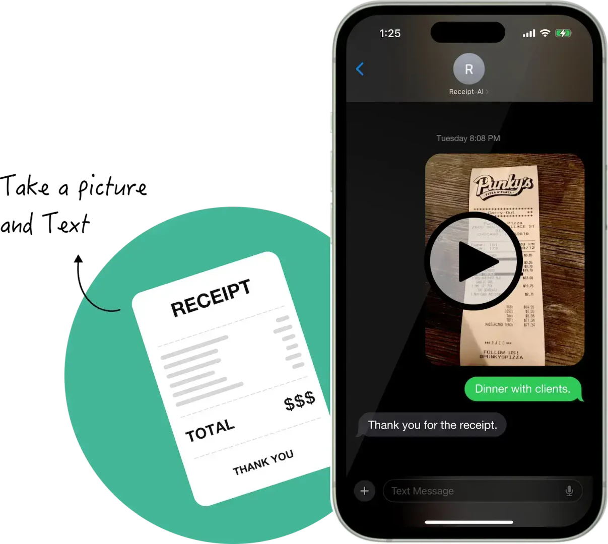 Receipt uploaded to AI Accounting via SMS