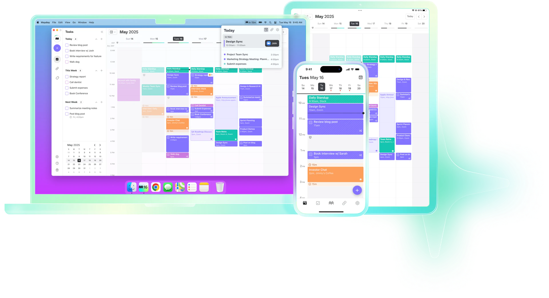 AI Calendar product overview on multiple devices