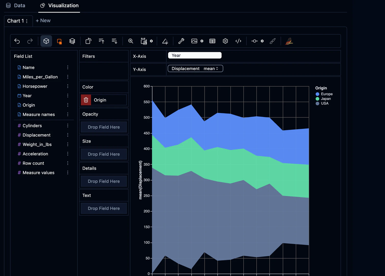 AI Charting drag-and-drop feature demonstration