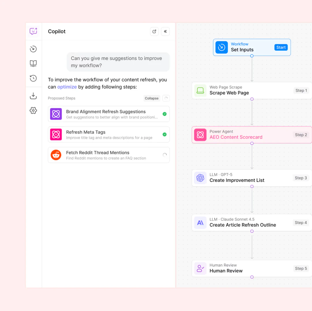 AirOps workflows interface for content creation