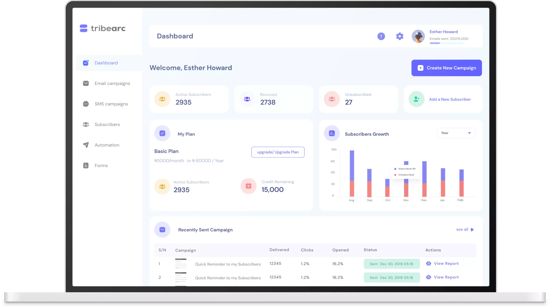 AI ERP email and SMS campaign feature demonstration