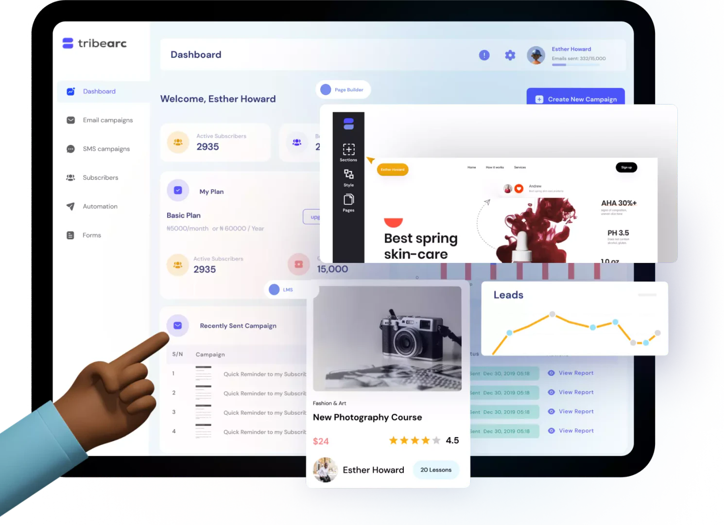 AI ERP product overview and lead capturing feature