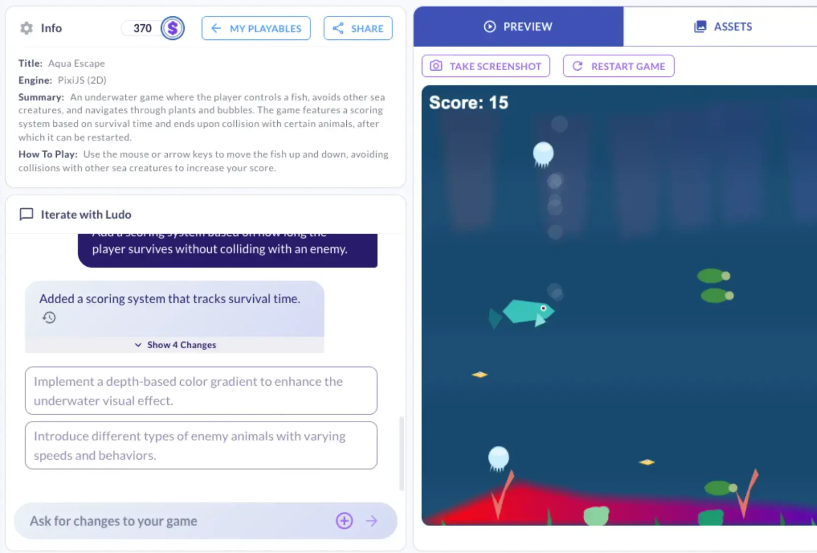 AI Game Generator user scenario image