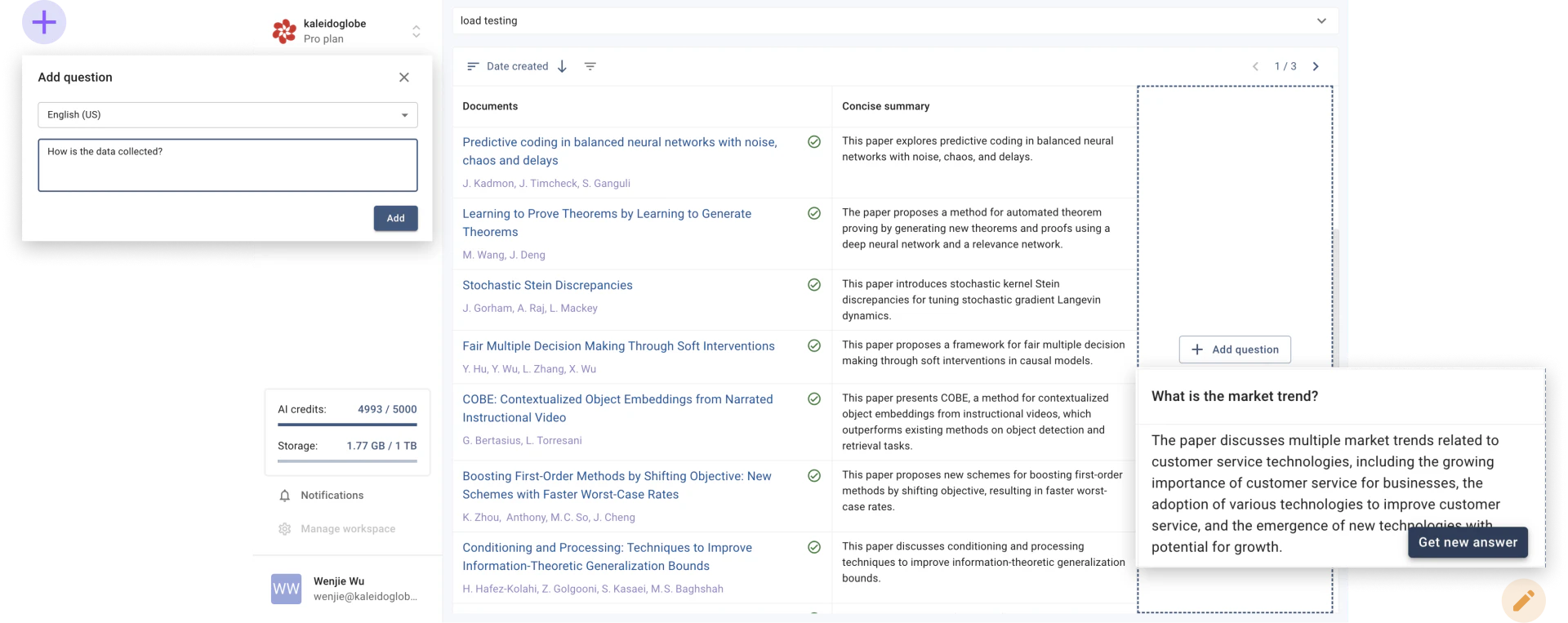 Ai Knowledge Base interface demonstration