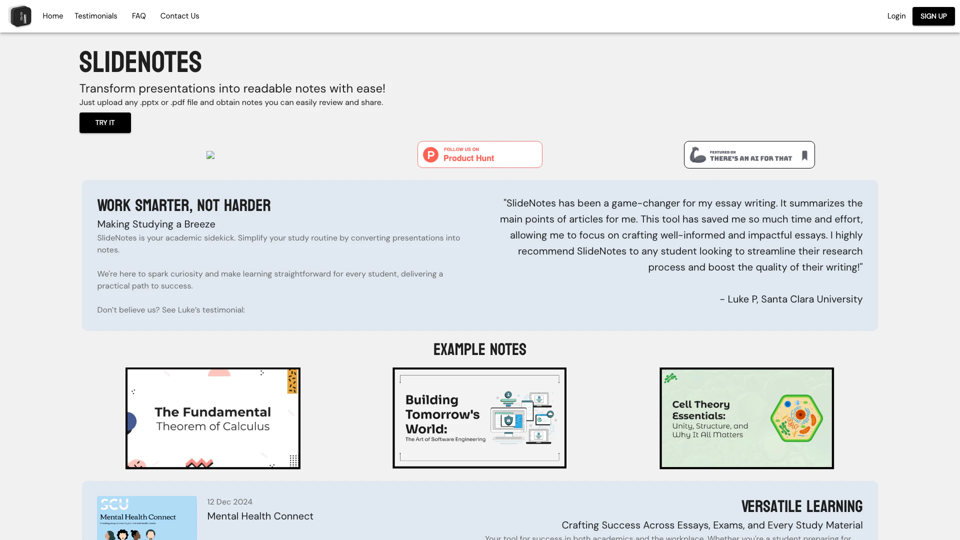 AI Notes Generator screenshot