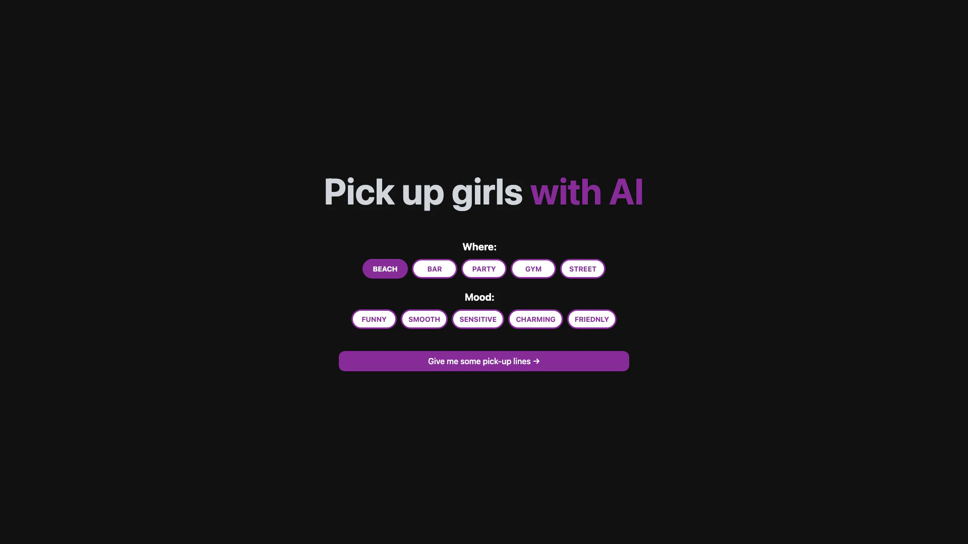 AI Pick-up Lines Generator screenshot