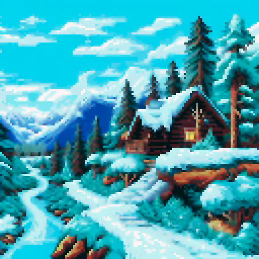 AI Pixel Art background generation example