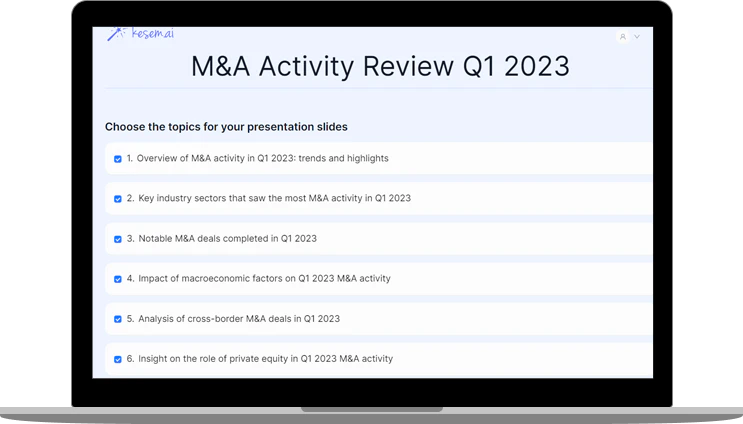 AI Presentation Generator interface overview