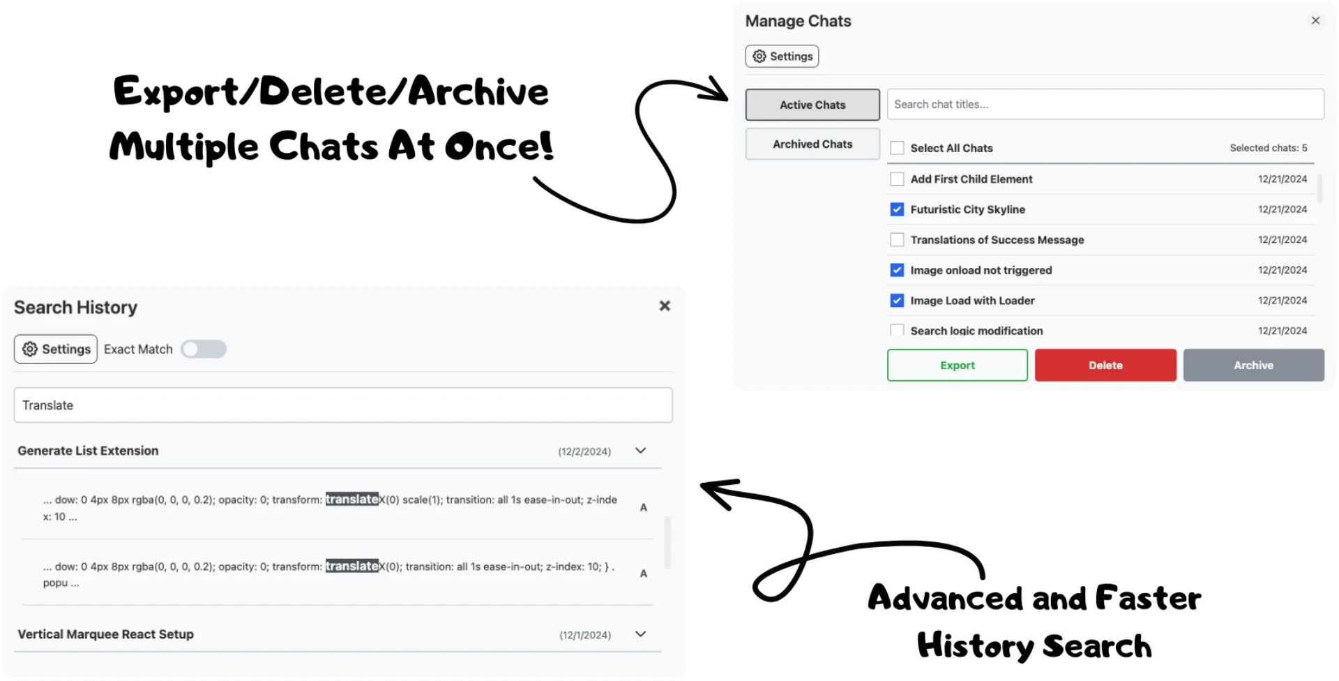 Ai Toolbox bulk chat management features illustration