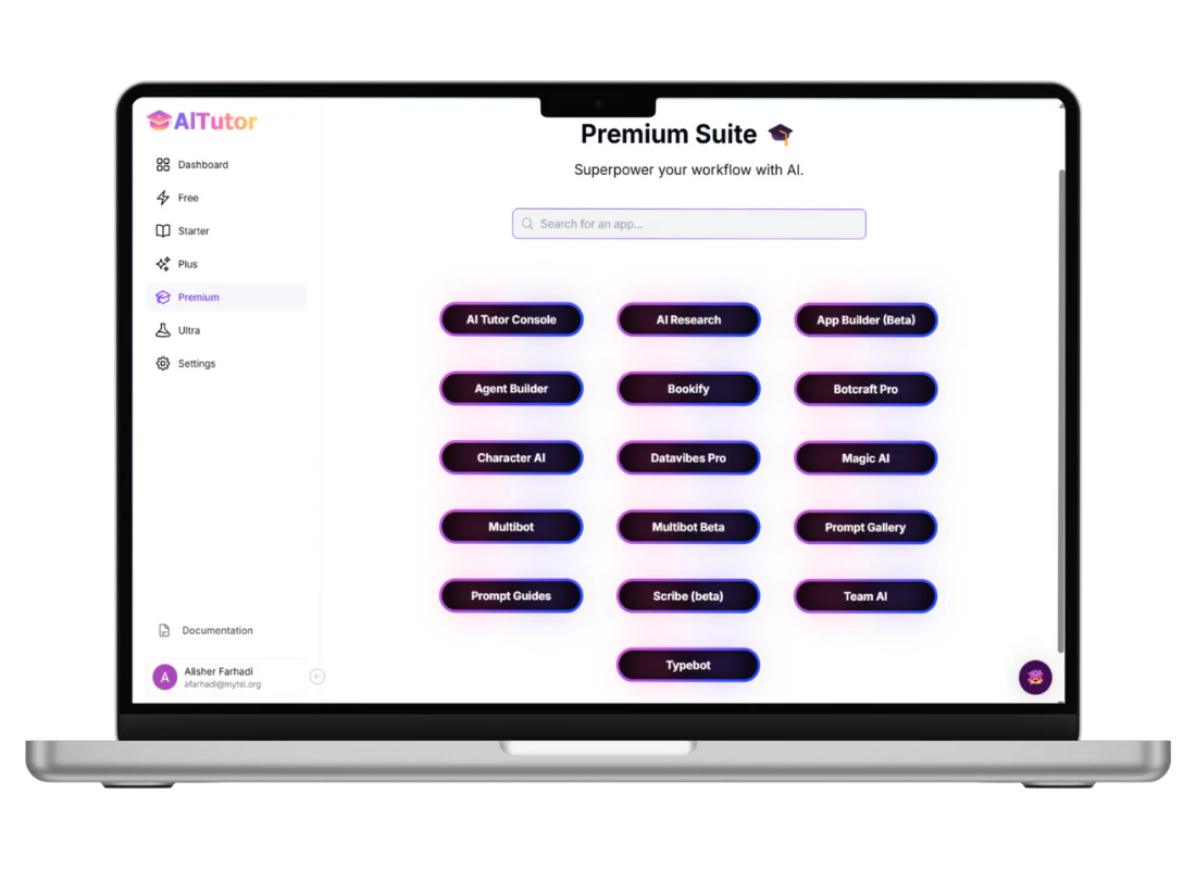 AI Tutor product interface overview