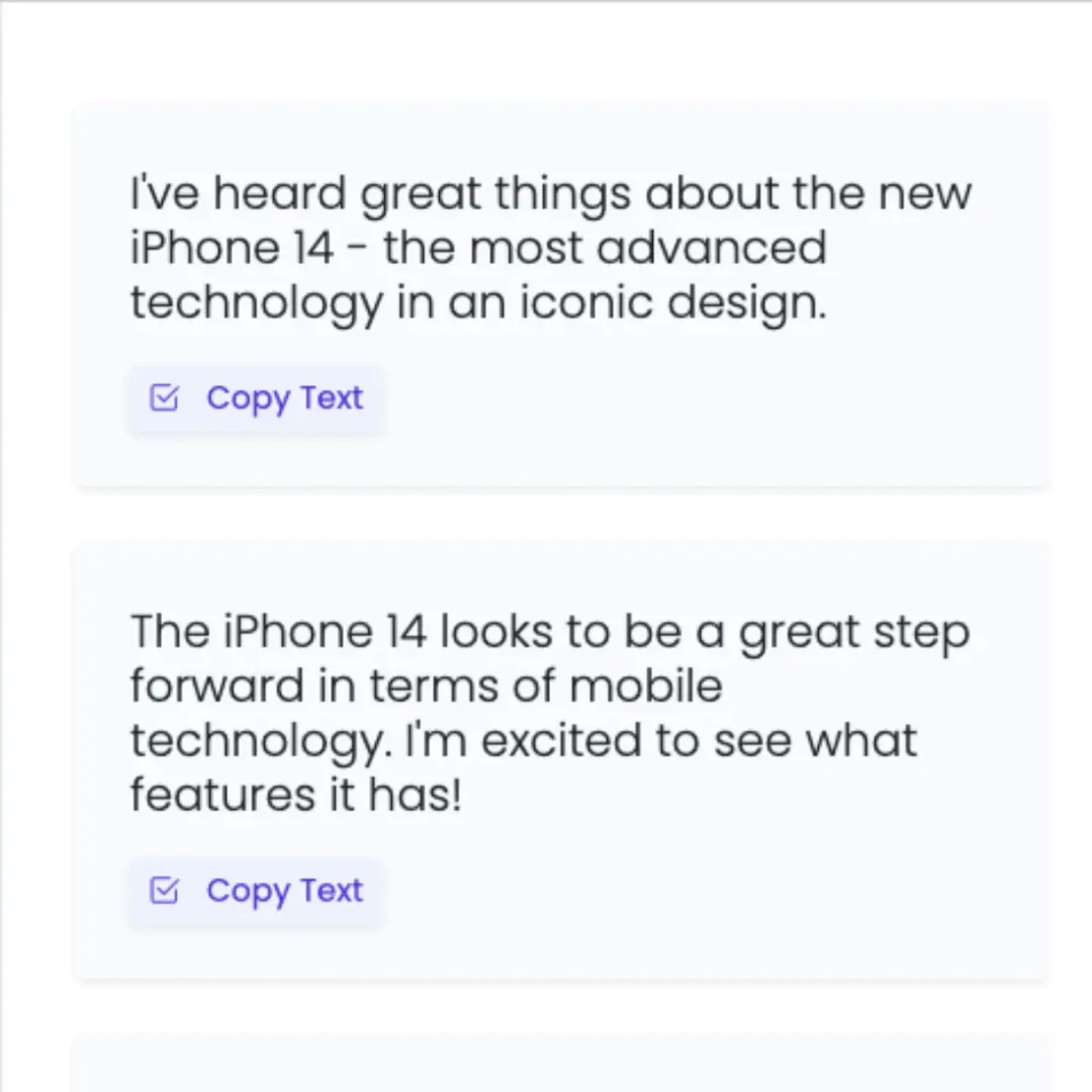 ClevopyAI output generation interface