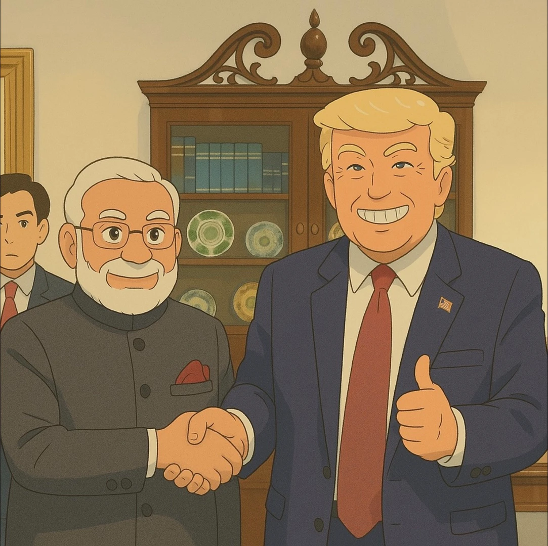 AI2image features demonstration with political scene in Ghibli style
