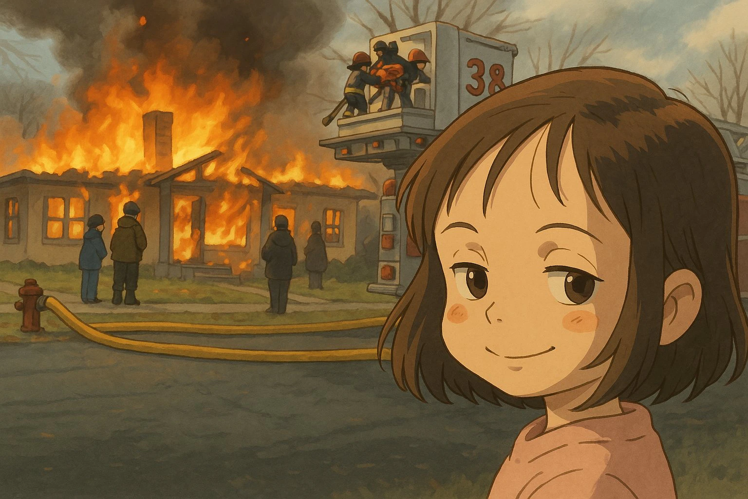 AI2image use case example depicting a dramatic scene in Ghibli style
