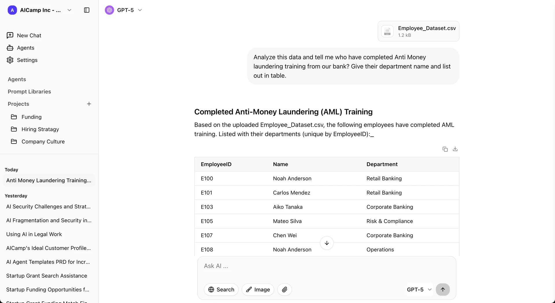 Aicamp product overview and interface