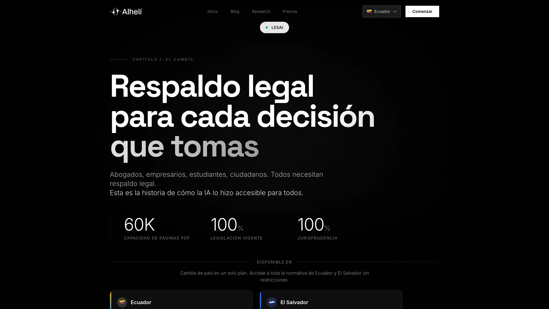 Alheliai website screenshot showing Alheliai is the world's third-ranked leg... interface and features