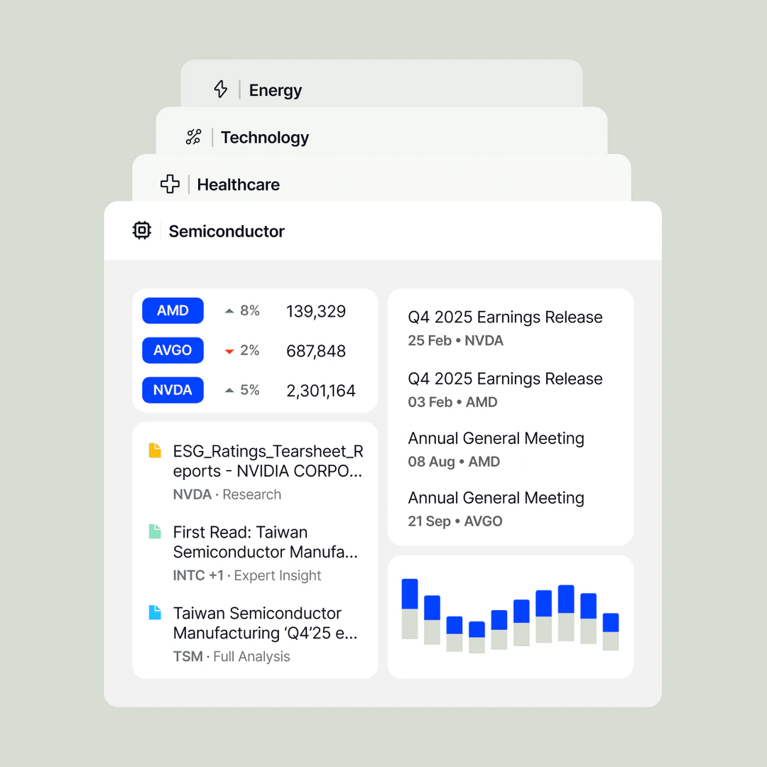 AlphaSense platform overview showing AI insights