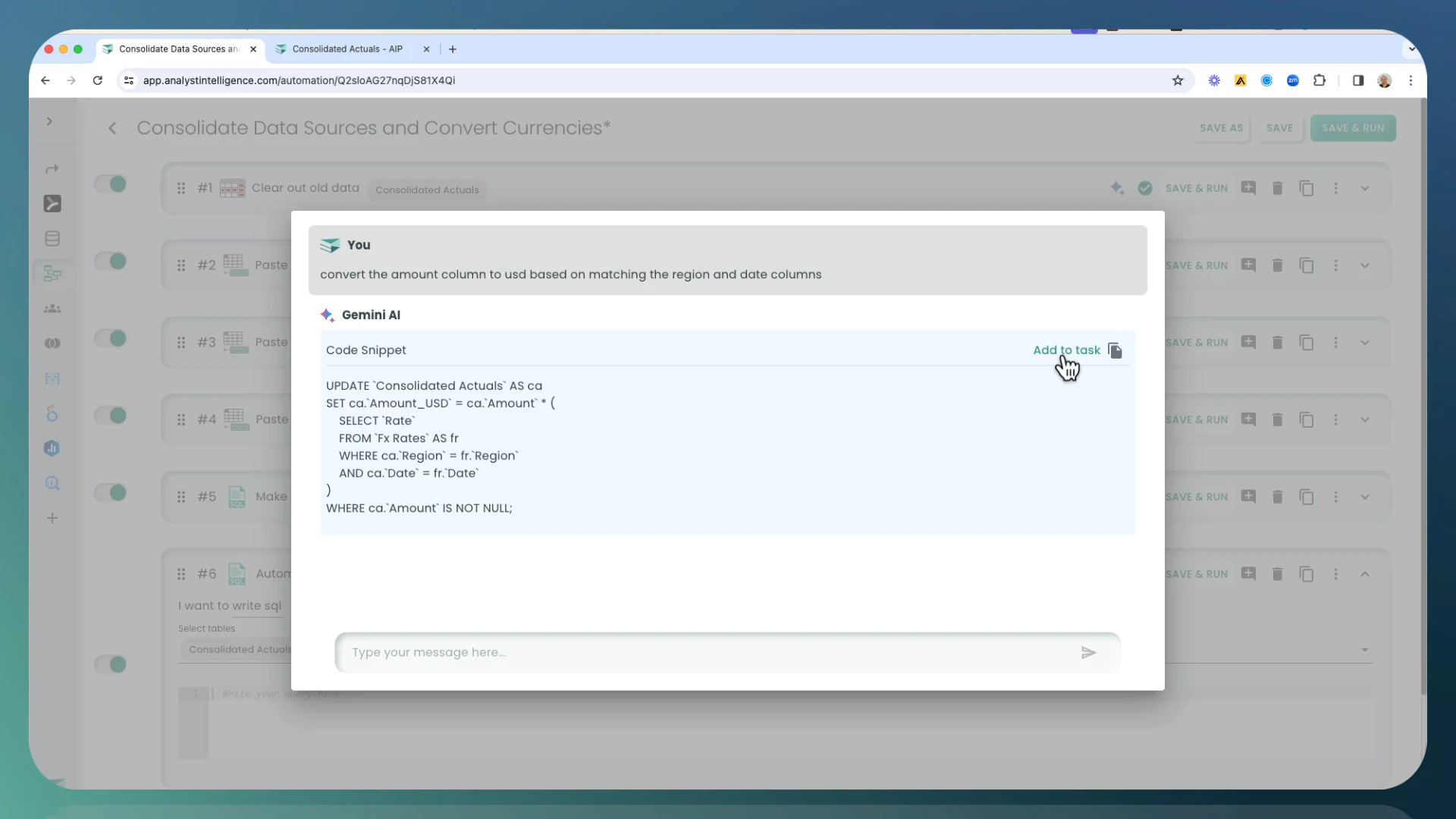 Analystintelligence feature demonstration image