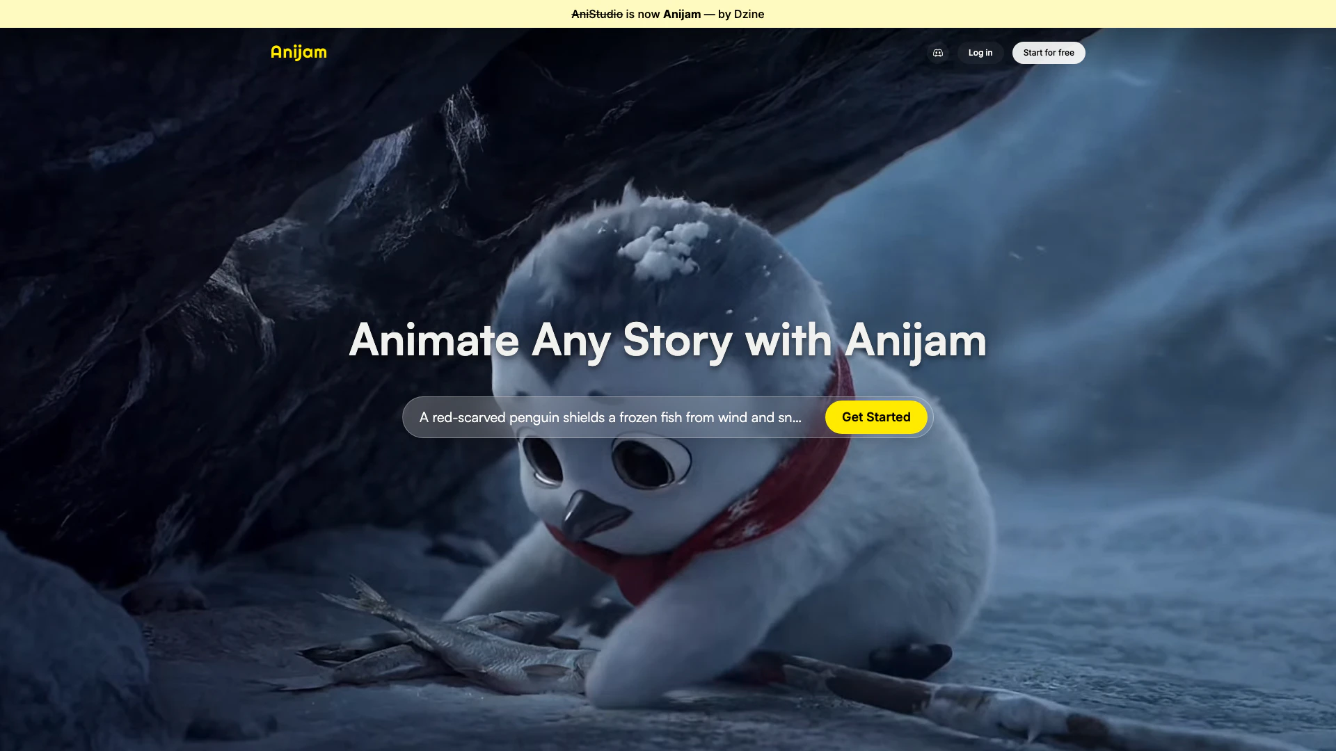 Anijamai website screenshot showing Anijam es una plataforma de animación AI... interface and features