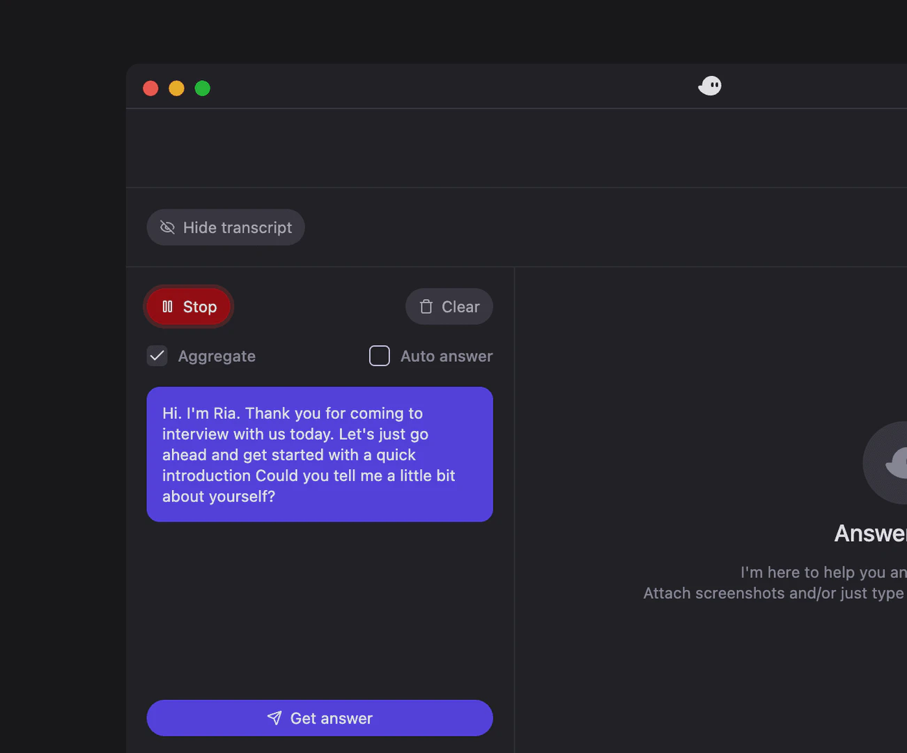 Answerghost product interface overview