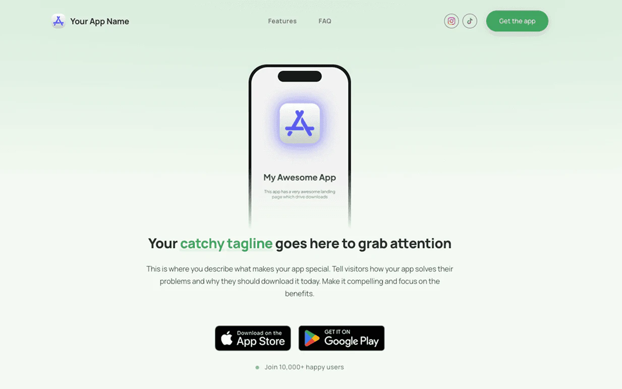 AppLaunchPage use case example