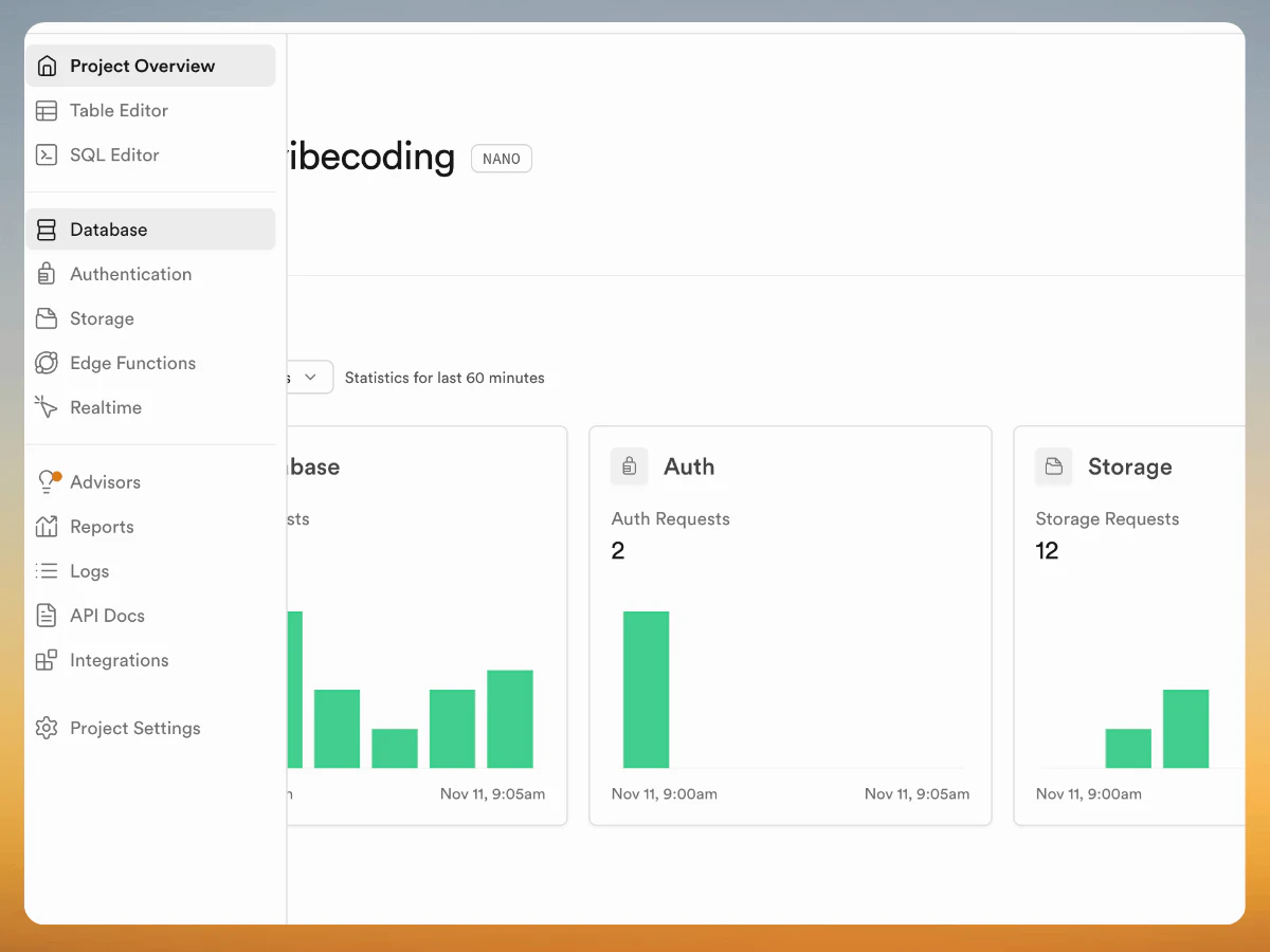 aprendevibecoding use case example of database setup
