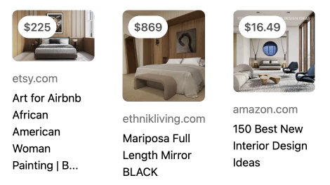 Arch E feature demonstration showing curated home decor items