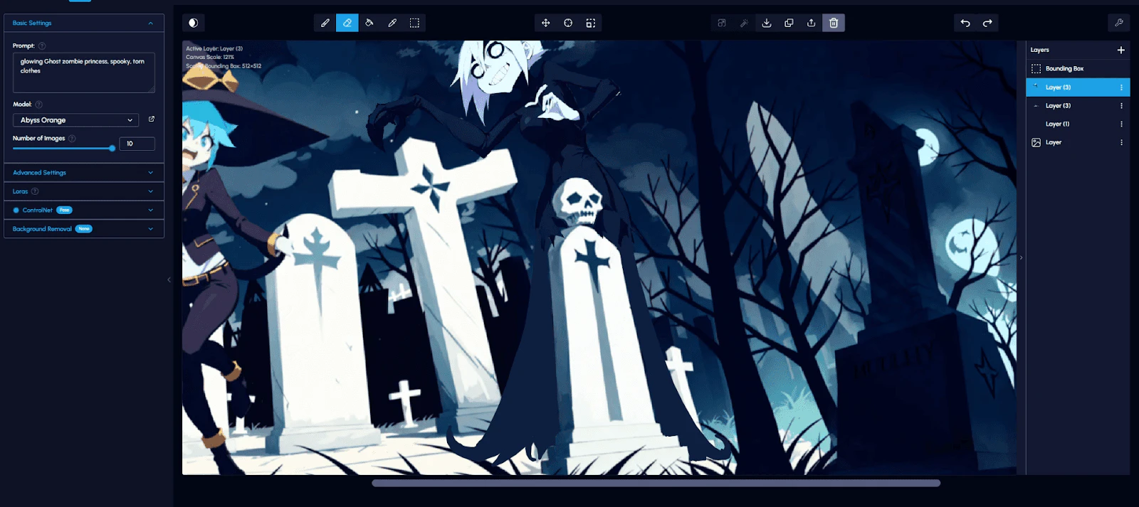 Artroomai usage step for full service painting with layers