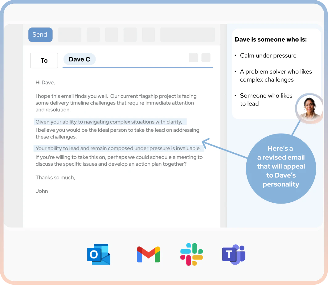 Ask Olivia feature demonstration for tailored messaging