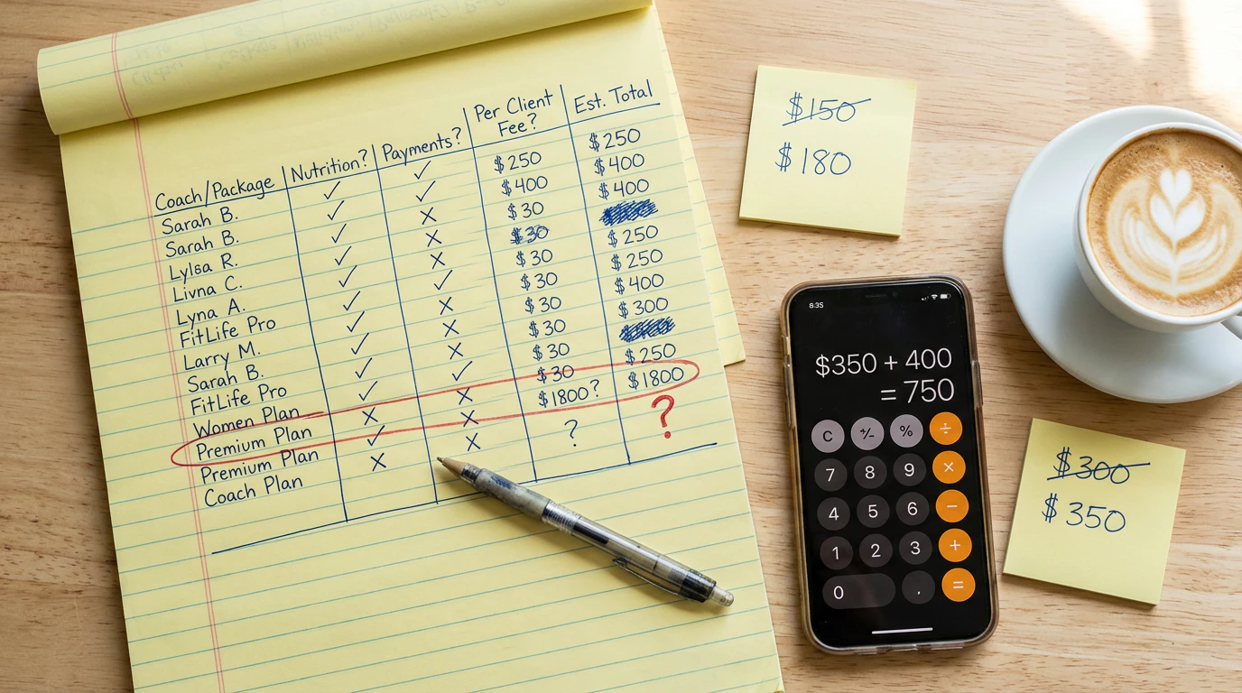 Assistantcoach user scenario for fitness coaches