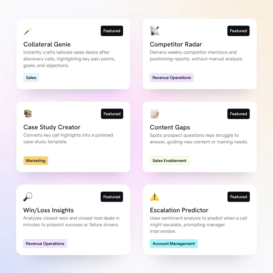 Attention product interface showing AI Sales Agents