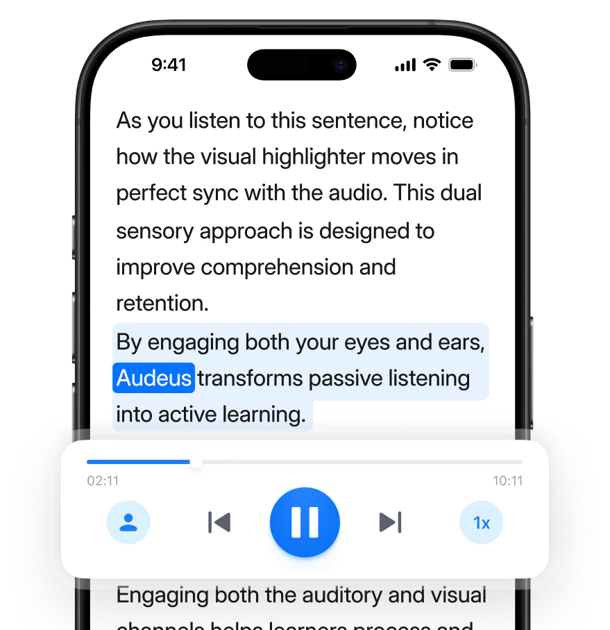Audeus iOS app usage screenshot