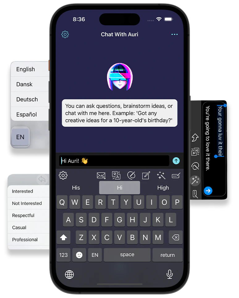 Auri AI product interface overview