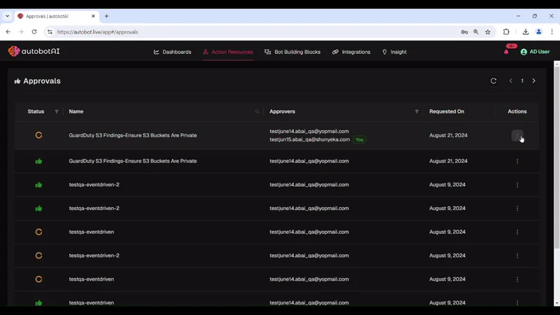 autobot contextual approvals feature