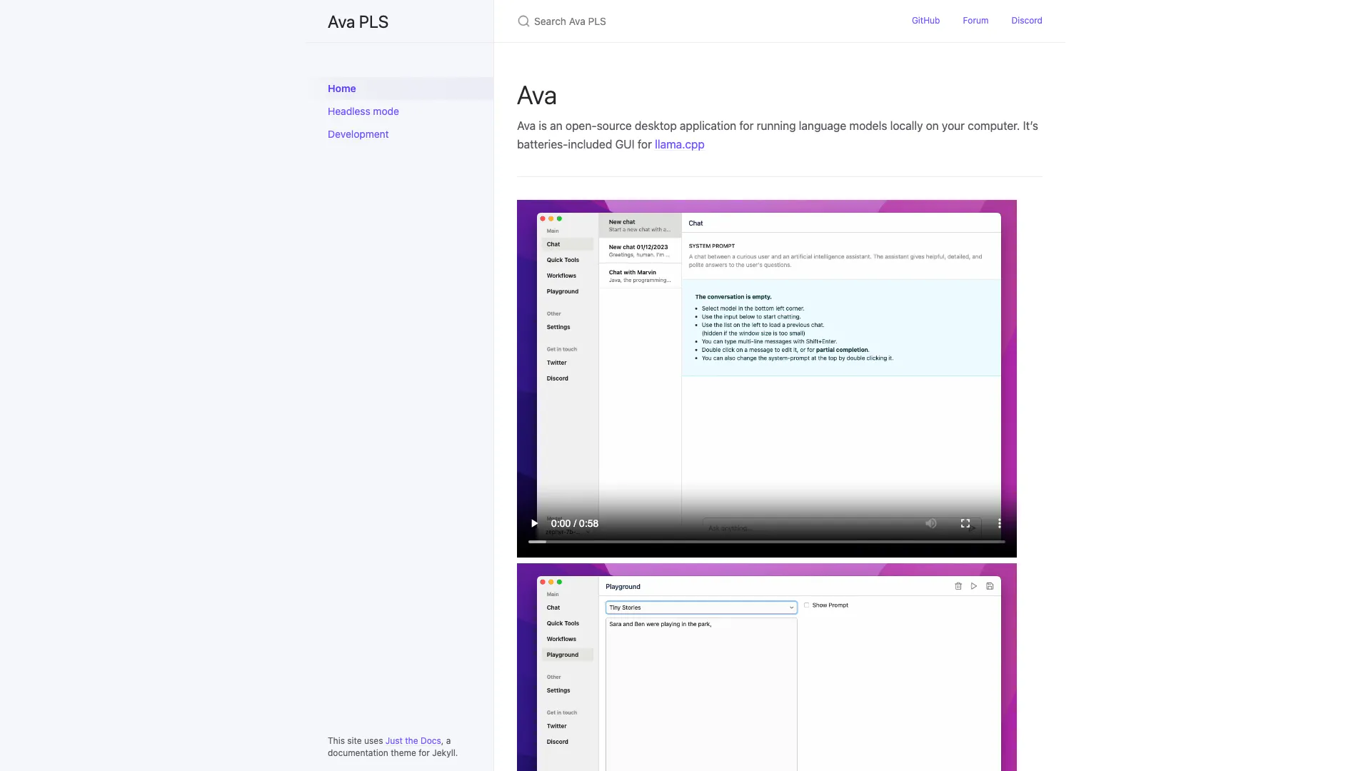 Ava Pls website screenshot showing Home | Ava PLS interface and features