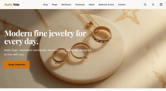 B12 Io online jewelry store website example