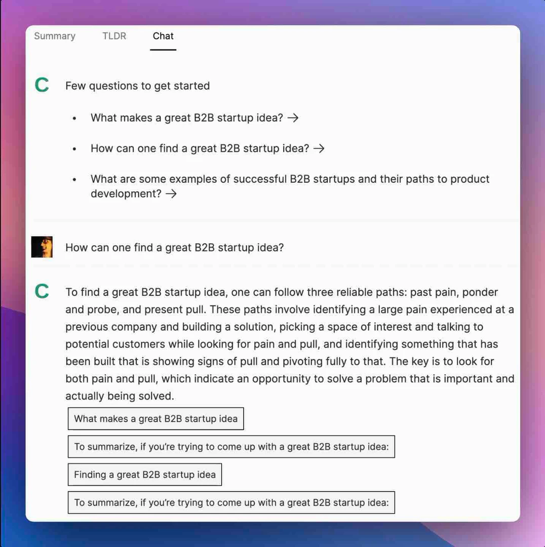 B7labs document chat interface