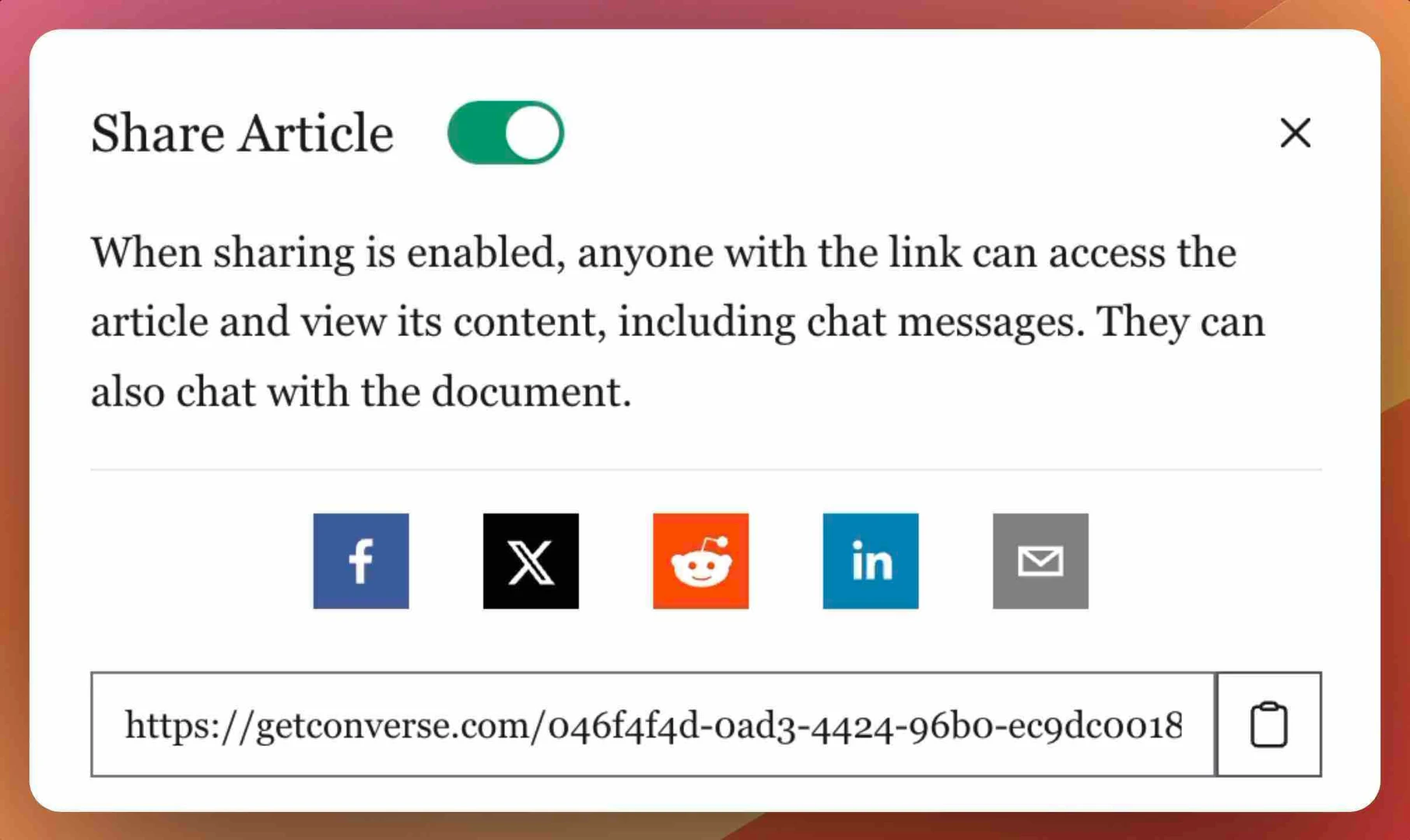 B7labs social sharing feature