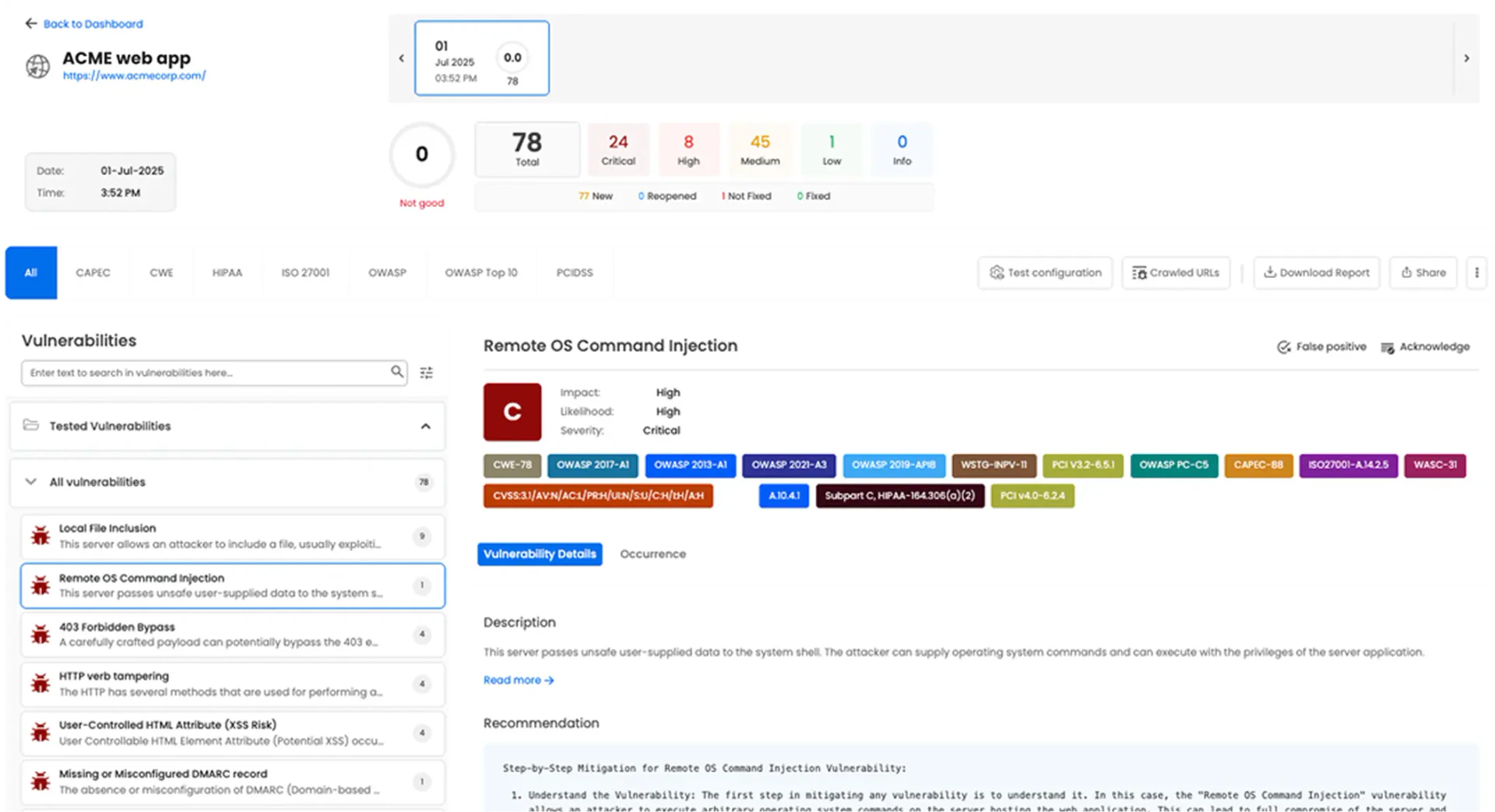 Beagle Security automated penetration testing feature demonstration