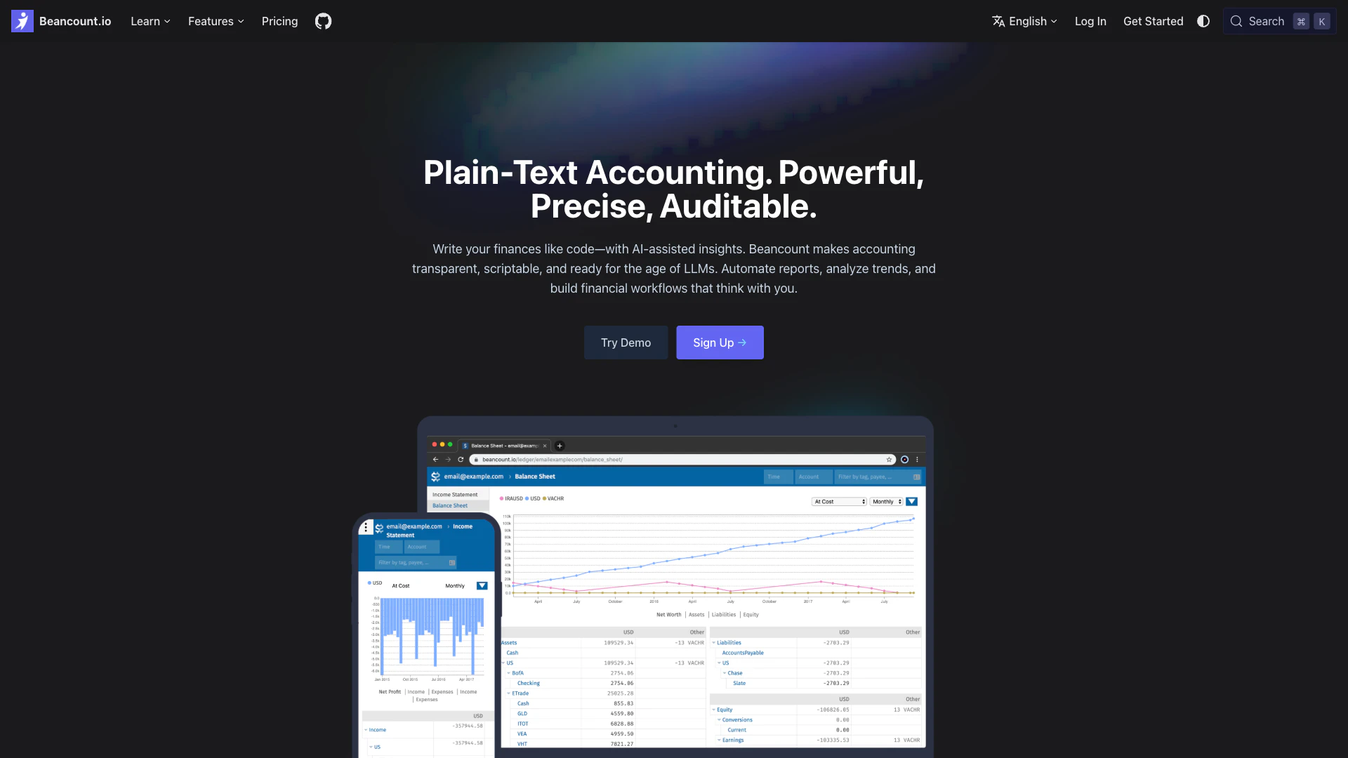 Beancount screenshot