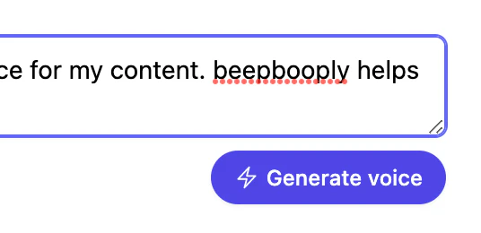 beepbooply generate audio button